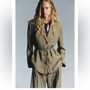 Zara Khaki Blazer Jacket